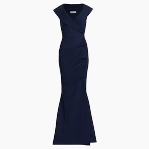 Blue Notte Chiara Boni La Petite Robe Fiy Cocoon Collar Trumpet Gown Size 8